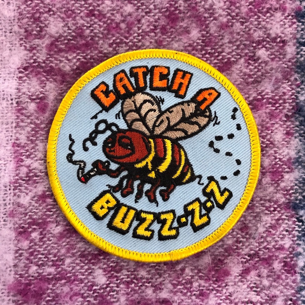 Catch a buzz 420 embroidered iron on patch